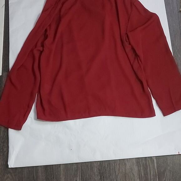 SHEIN Asymmetrical Neck Button Front Top S Corporate Siren Cherry Girl Holiiday - Picture 6 of 10